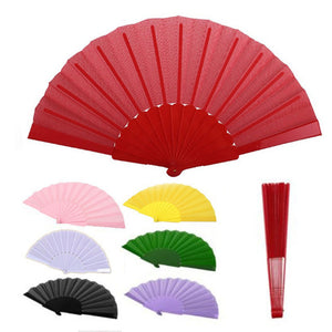 36 Pieces of Solid Color Plastic Folding Fan