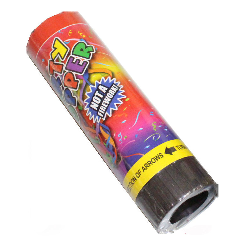 4 Pack 8 Inch Party Confetti Tubes Strings and colorful scrapings for Parties, Weddings and Celebrations