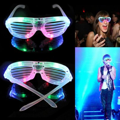 12 Pieces LED Flashing Shutter Party Glasses