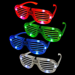 12 Pieces LED Flashing Shutter Party Glasses