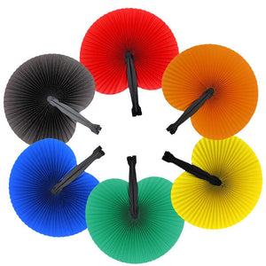 36 Pieces 5.5 Inches Foldable Bright Paper Fans