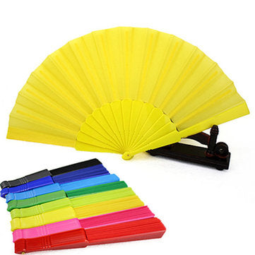 36 Pieces of Solid Color Plastic Folding Fan