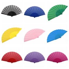 36 Pieces of Solid Color Plastic Folding Fan