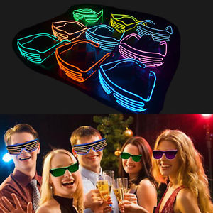 12 Pieces LED Flashing Shutter Party Glasses